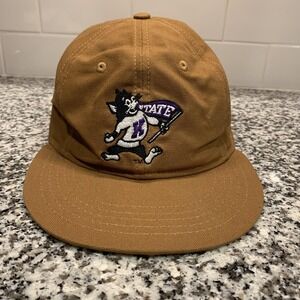 VTG Kansas State Wildcats Hat Cap Strap Back Mens Brown Football Sandlot Leather